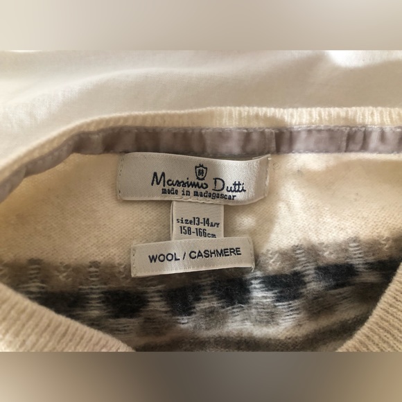 Classical girl sweater, 100% wool+cashmere, very cute and intricate beige color - Picture 2 of 2